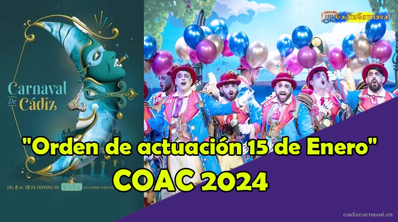 ▶ Orden de actuación 15 de Enero COAC 2024