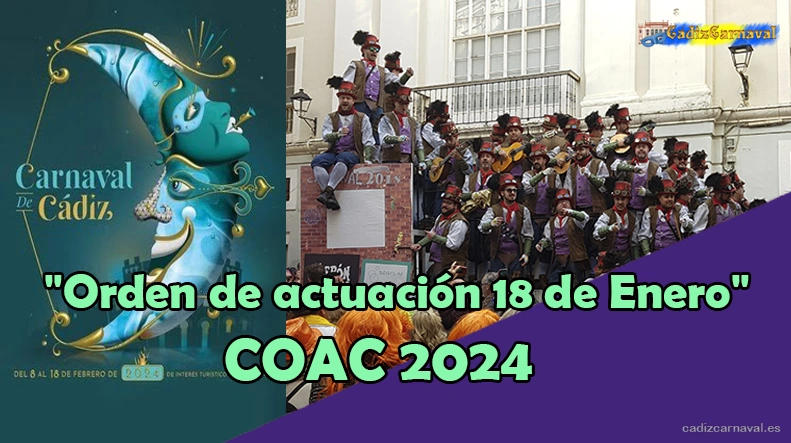 ▶ Orden de actuación 18 de Enero COAC 2024