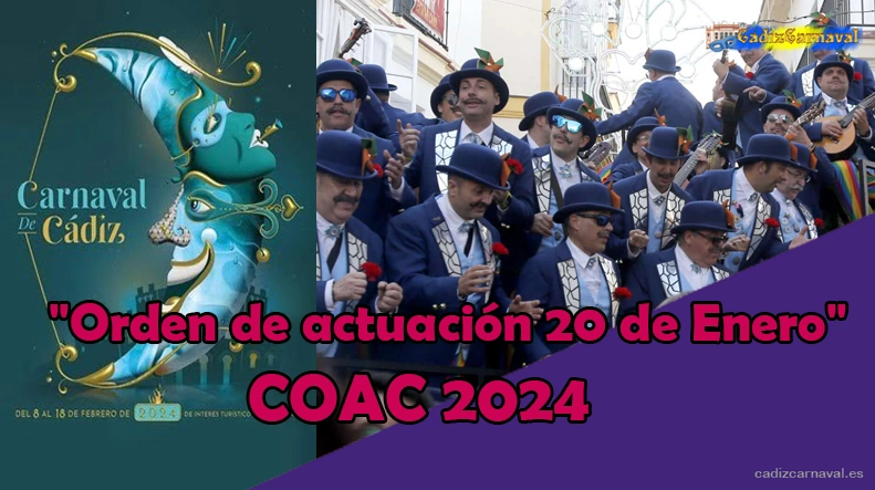 ▶ Orden de actuación 20 de Enero COAC 2024